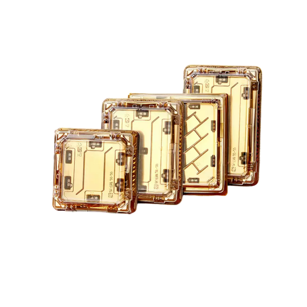 JF25-0011-15 disposable sushi containers with golden film