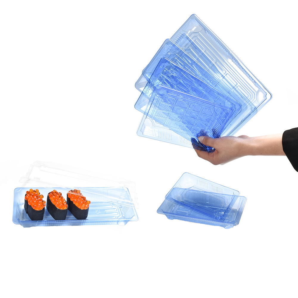 JF1-1000-08 Clear blue disposable sushi containers - Image 3