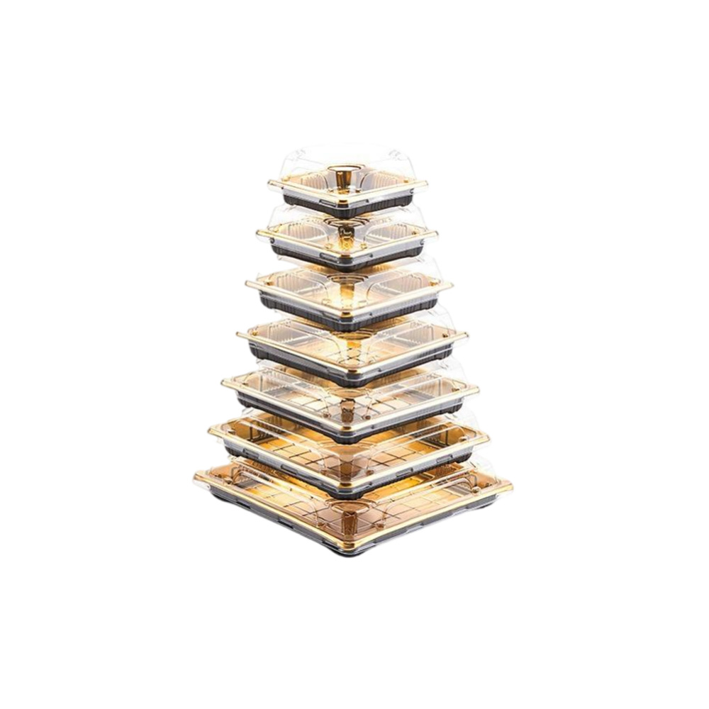 JF25-1201-13 square golden disposable sushi containers - Image 4