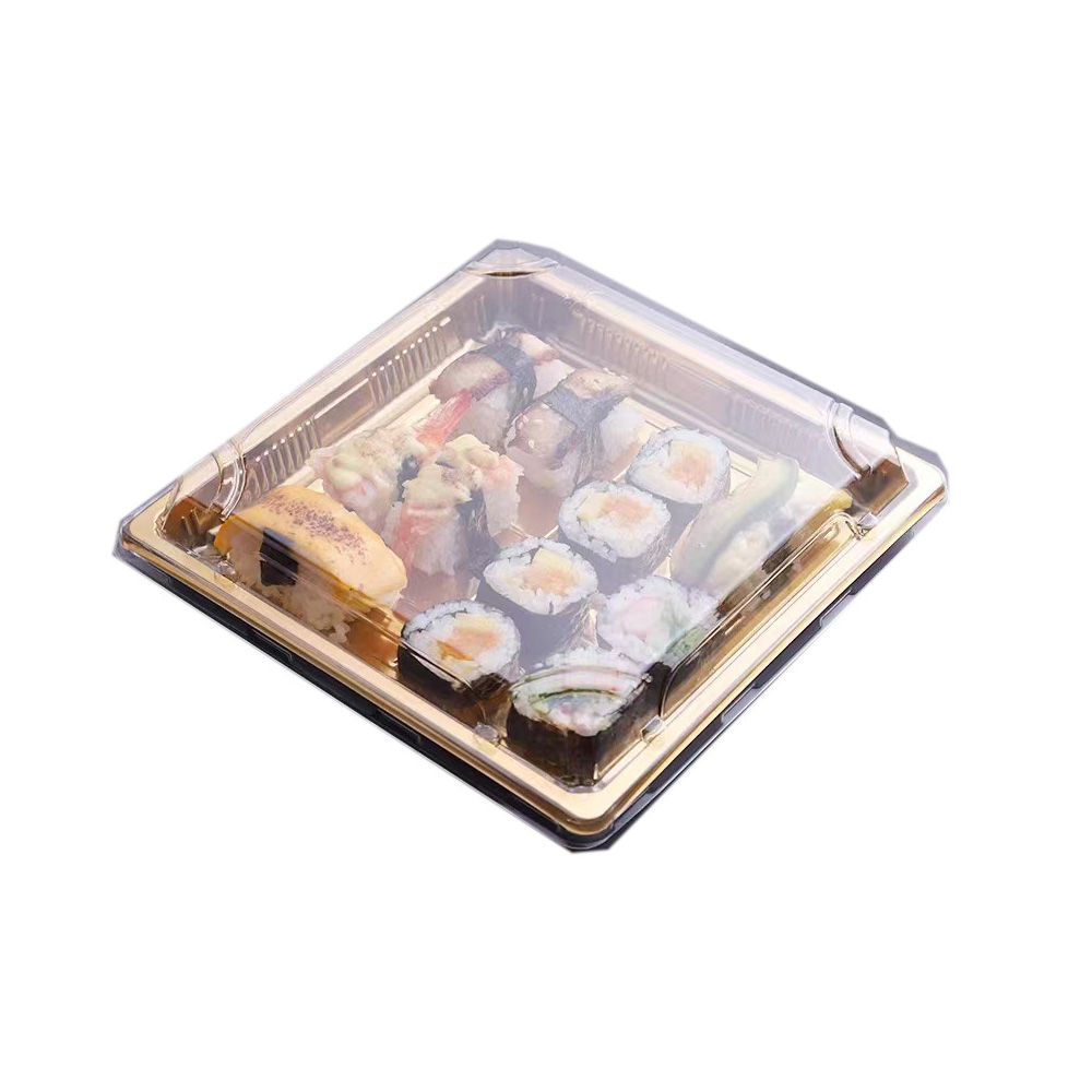 JF25-1201-13 square golden disposable sushi containers - Image 2