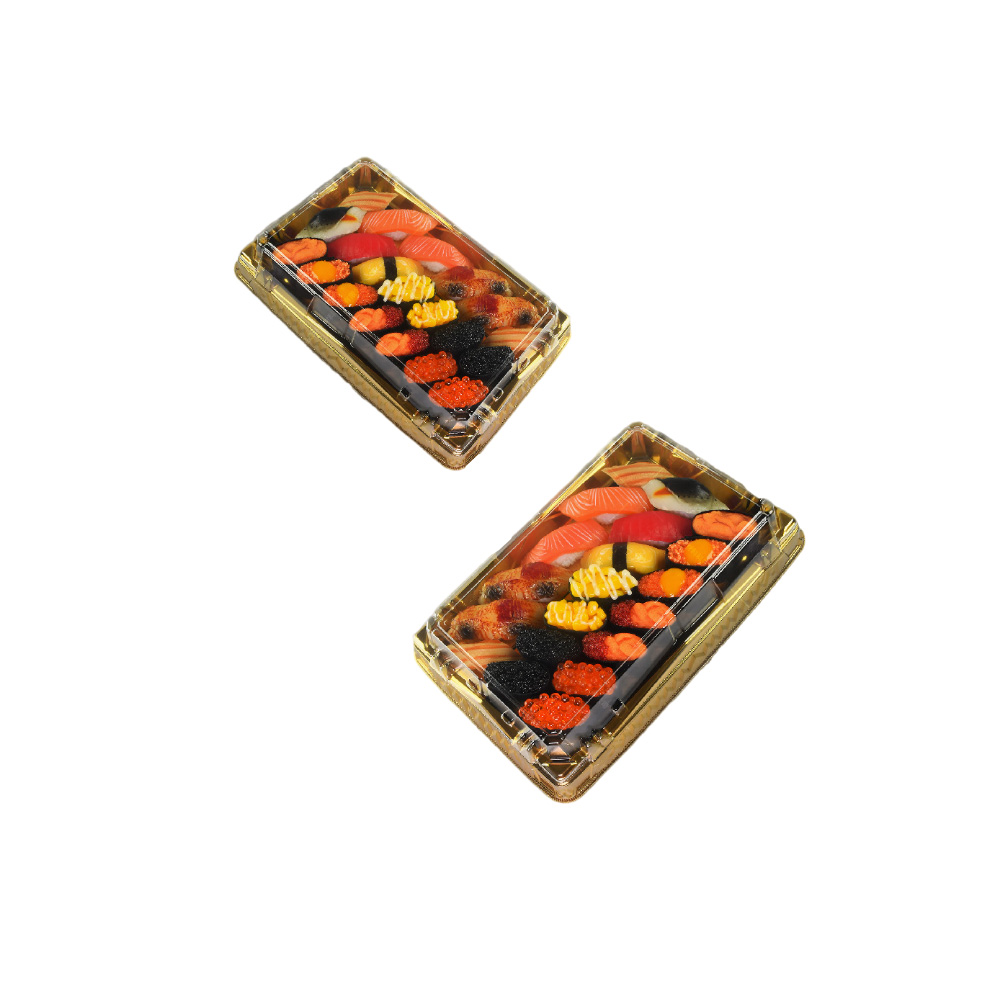 JF25-0011-15 disposable sushi containers with golden film - Image 2