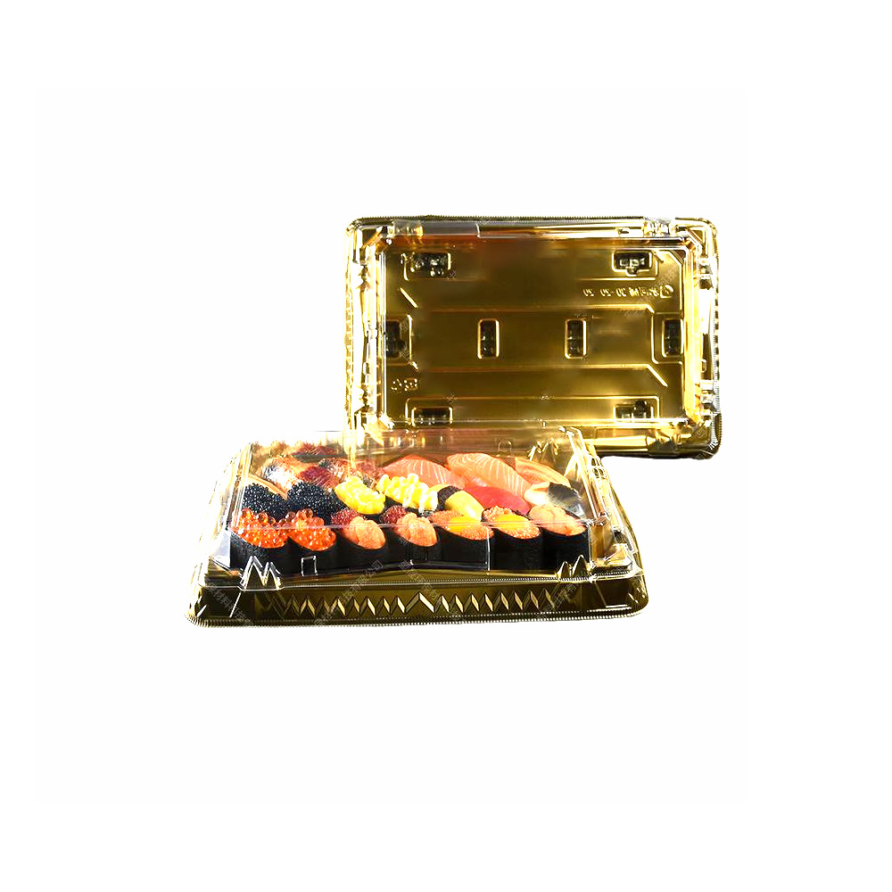 JF25-0011-15 disposable sushi containers with golden film - Image 3