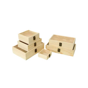 P15070-40070 wooden containers with flip clear lids
