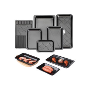 JF25-1813-4022 all black plain disposable trays