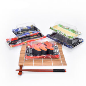 JF25-1611-3311 wavy printed sushi trays with lids