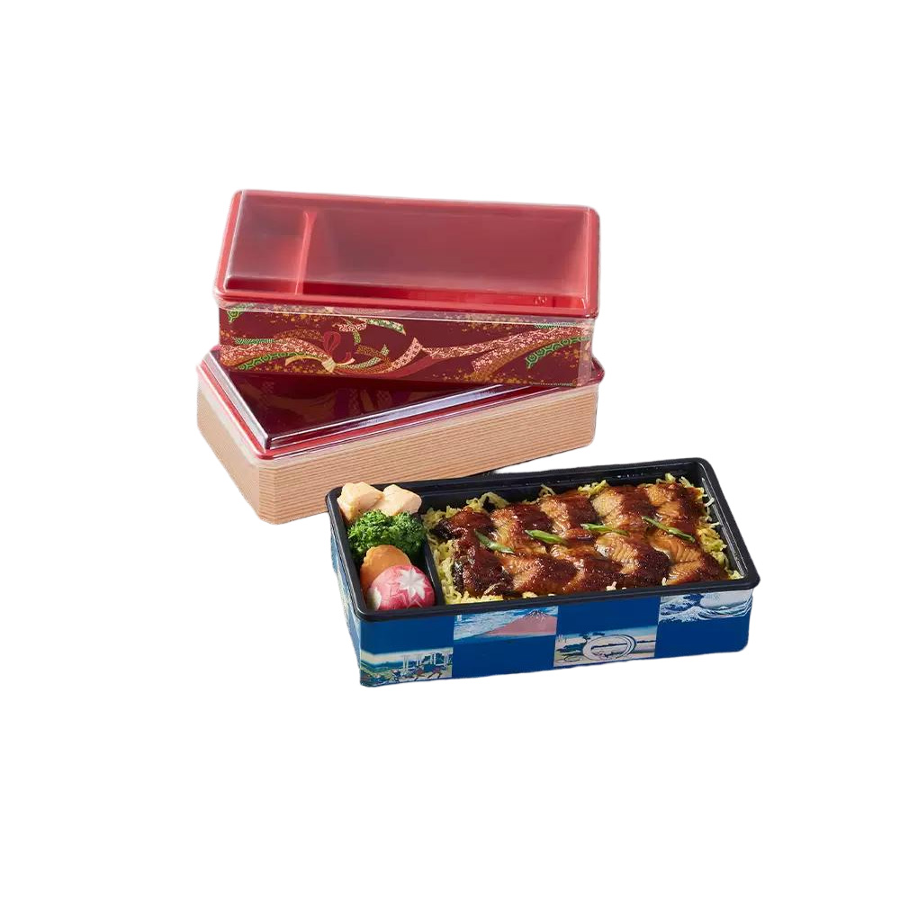 JF25P-2111 kraft paper sushi containers with inner compartment trays and lids
