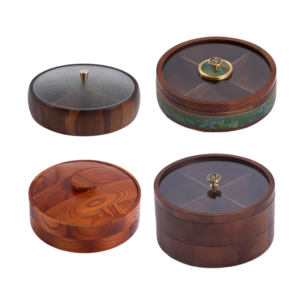 P24070-280150 wooden vintage containers with top and bottom lids and compartments