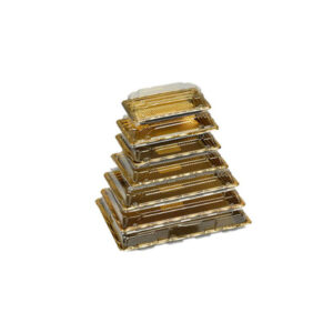 JF1-1000-08 golden disposable sushi containers with courtly style