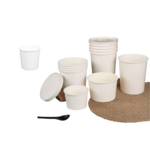 JF18-080W series white kraft paper soup cups/boxes