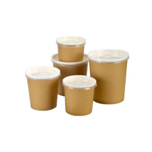 JF18-080WB series white and brown kraft paper soup cups/boxes