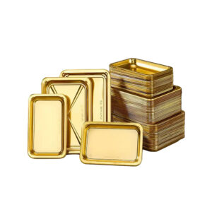 JF25-1813-4022 golden plain disposable trays