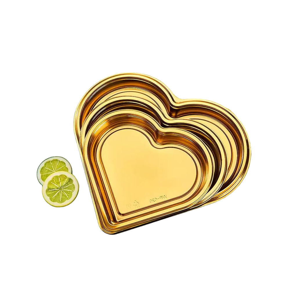 JF25-1717-3025 golden disposable heart fruit/food trays