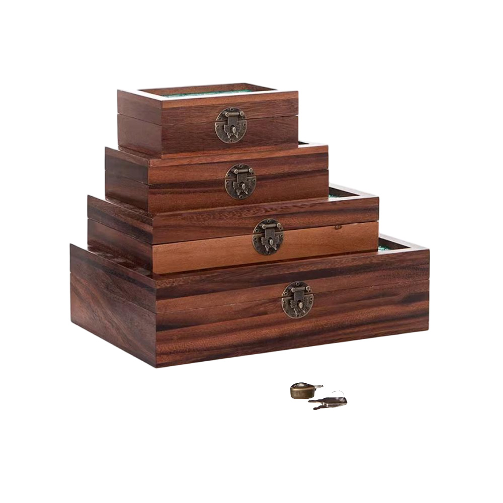 P15055-30080 wooden vintage containers with flip crabapple lids - Image 3