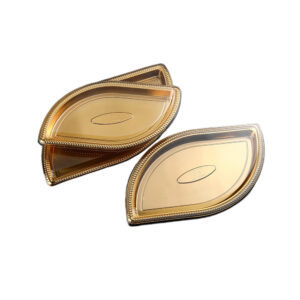 JF25-395-481 disposable golden plastic sushi containers/boxes with created shapes