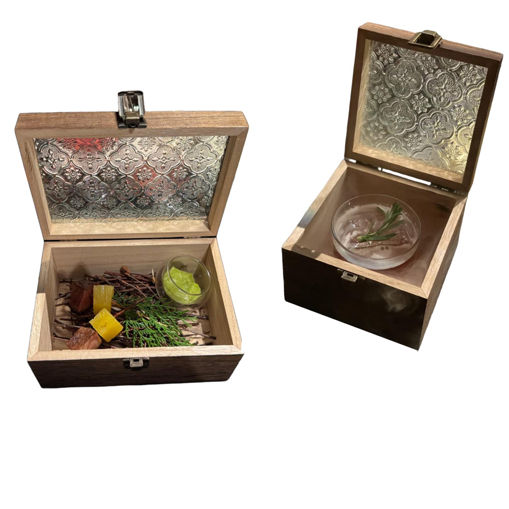 P13050-33090 wooden vintage containers with flip crabapple lids - Image 3