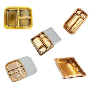 JF25 series golden compartments bento boxes/party trays