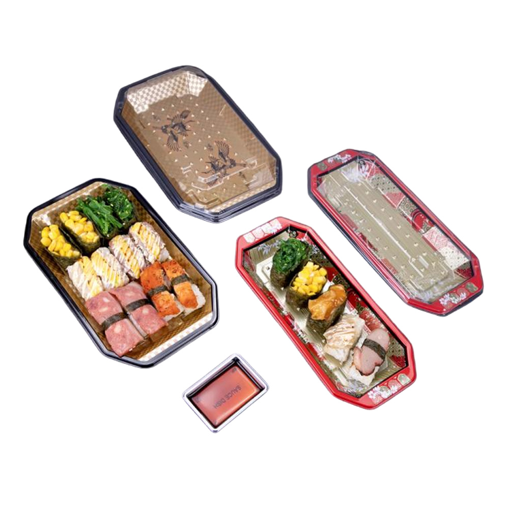 JF25-2115-2515 octagonal sushi trays with different printed film - Image 4