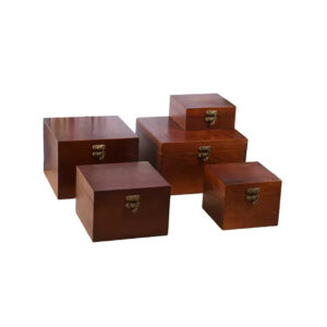 P12050-200120 wooden vintage containers with flip lids and keys