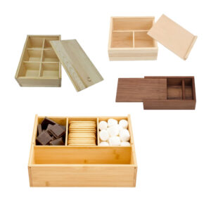 P15080-34090 wooden vintage containers with pull out lids