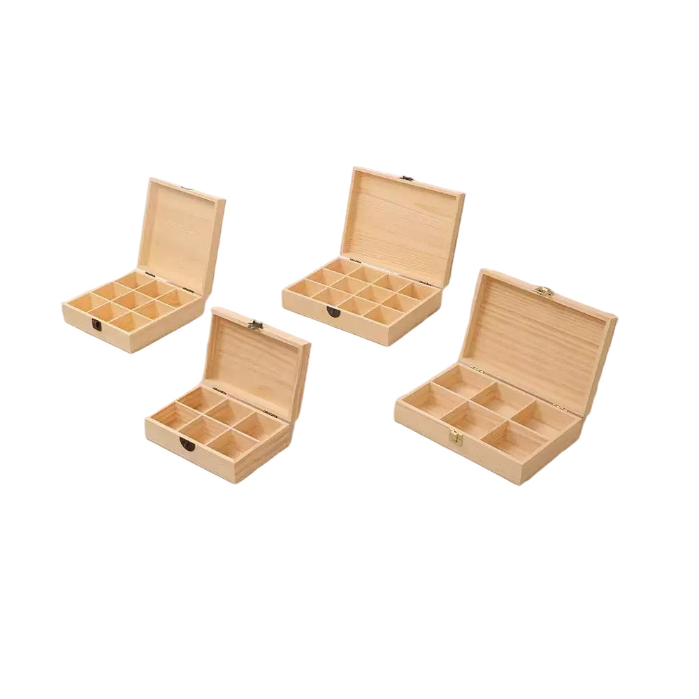 P20580-30070 wooden containers with flip lids and compartments