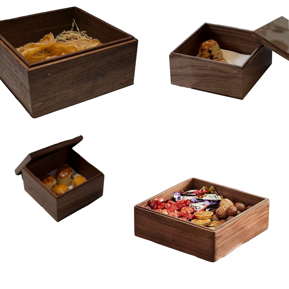 P9060-23590 vintage wooden containers with top and bottom lids - Image 2
