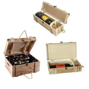 P350100-360100 wooden vintage wine containers with flip lids