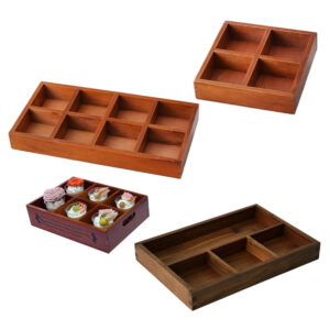 P12050-48552 wooden vintage containers and trays with compartments