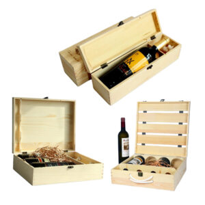 P350100-510100 wooden wine containers with flip lids