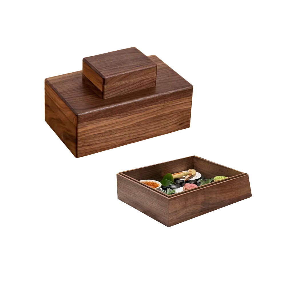 P9060-23590 vintage wooden containers with top and bottom lids