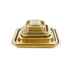JF21-AG1108-4129 Aluminum Foil Golden Rectangular Containers
